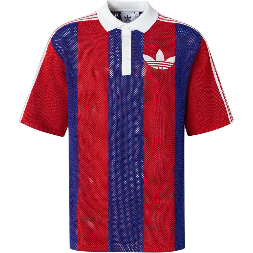 Adidas Originals Blockcore Breathable Sports Color-Block Logo Short Sleeve Polo Shirt Unisex Polo Shirts Red JL5987