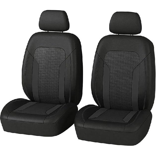 2 Pack Universal Car Seat Cover With Breathable Mesh Backrest,Comfortable Car Seat Protector With Foam Padding And Retaining Buckle,Highly Elastic