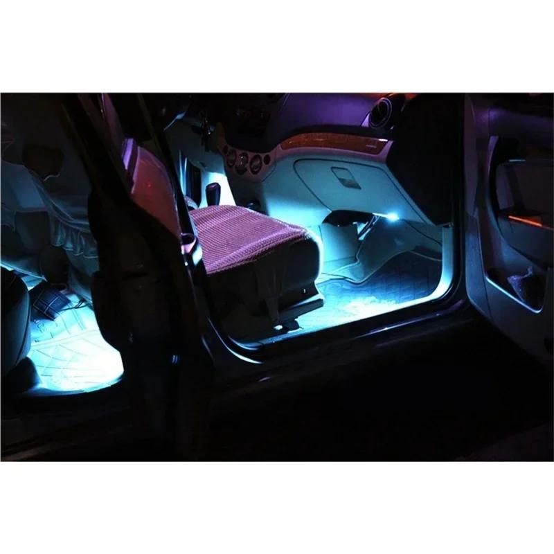 Car Interior RGB LED Strip Lights 12V Color Changing Ambient Lighting with Remote Control for Vehicle Decoration 1 Set