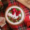 Light-up Christmas Embroidery Kit Snowman Christmas Tree Hand Embroidery Starter Kit with String Lights Hoop Threads Needles Fabric DIY Embroidery