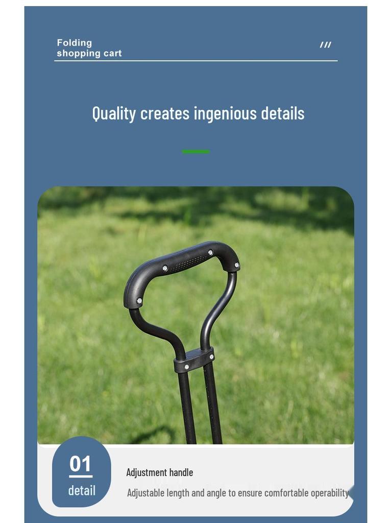 8-Inch Folding Hand Push Cart for Camping, Photography, and Shopping