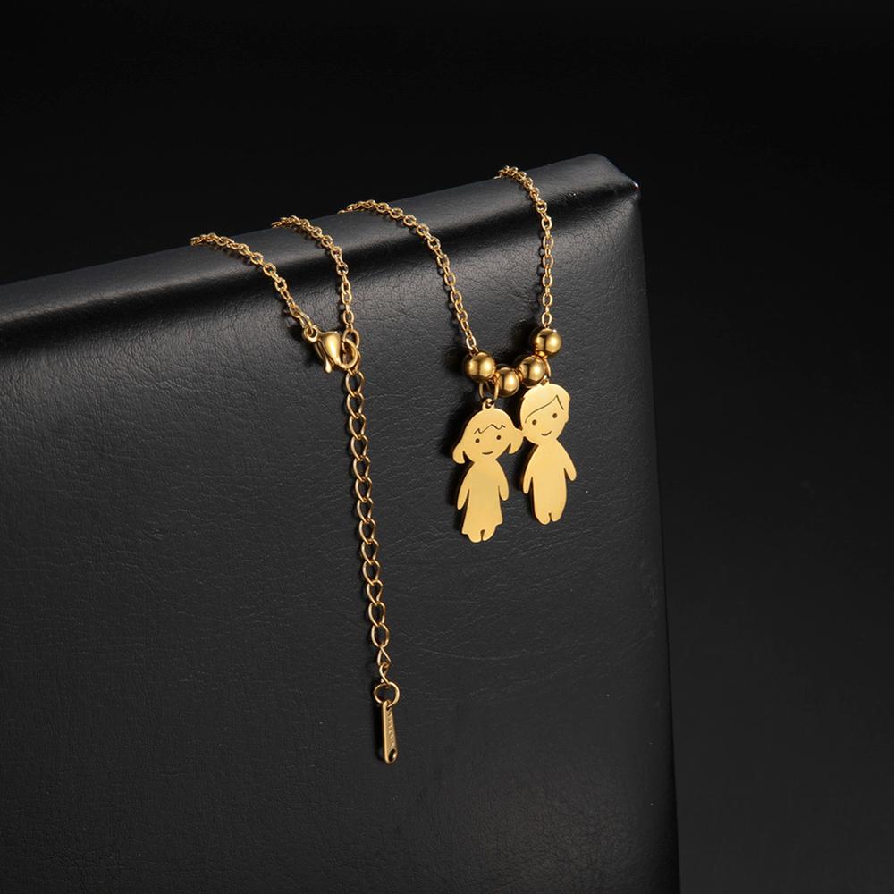 Lemegeton Collana con Ciondolo Personalizzato su Misura Nome di Famiglia Bambino Bambina Bambini per Donna Uomo Bambino Nome Data Inciso Gioielli Regalo