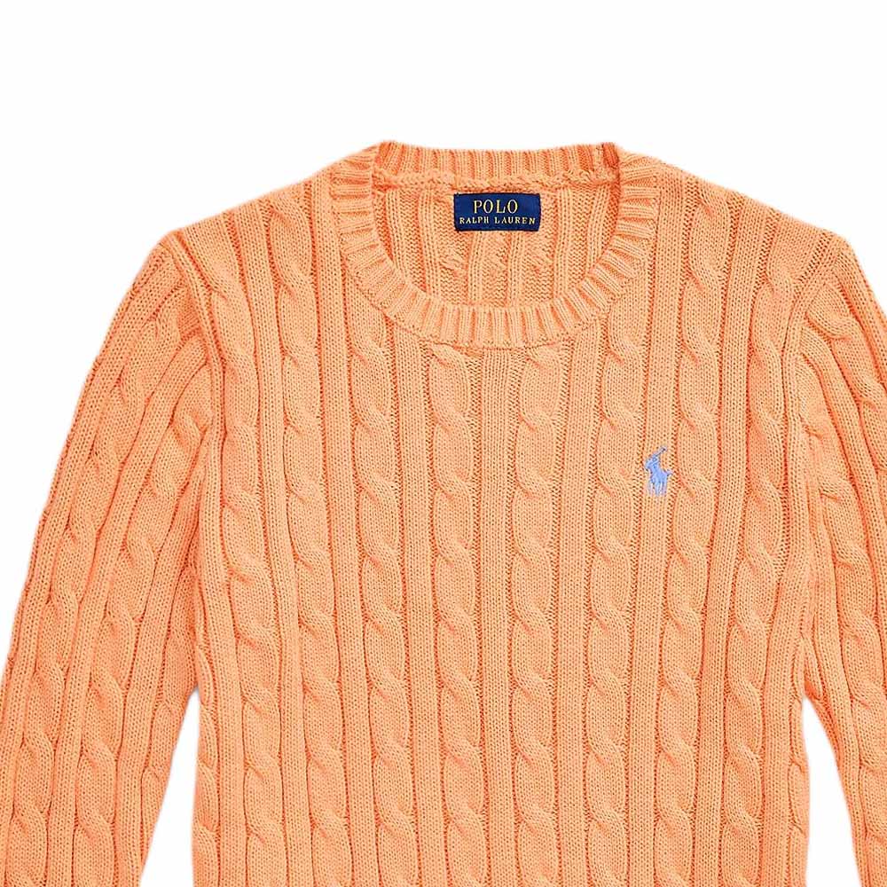 Polo Ralph Lauren Sweater Ss25 Solid Color Round Neck Long Sleeve Knitwear Kids sweater Orange 313901316-015