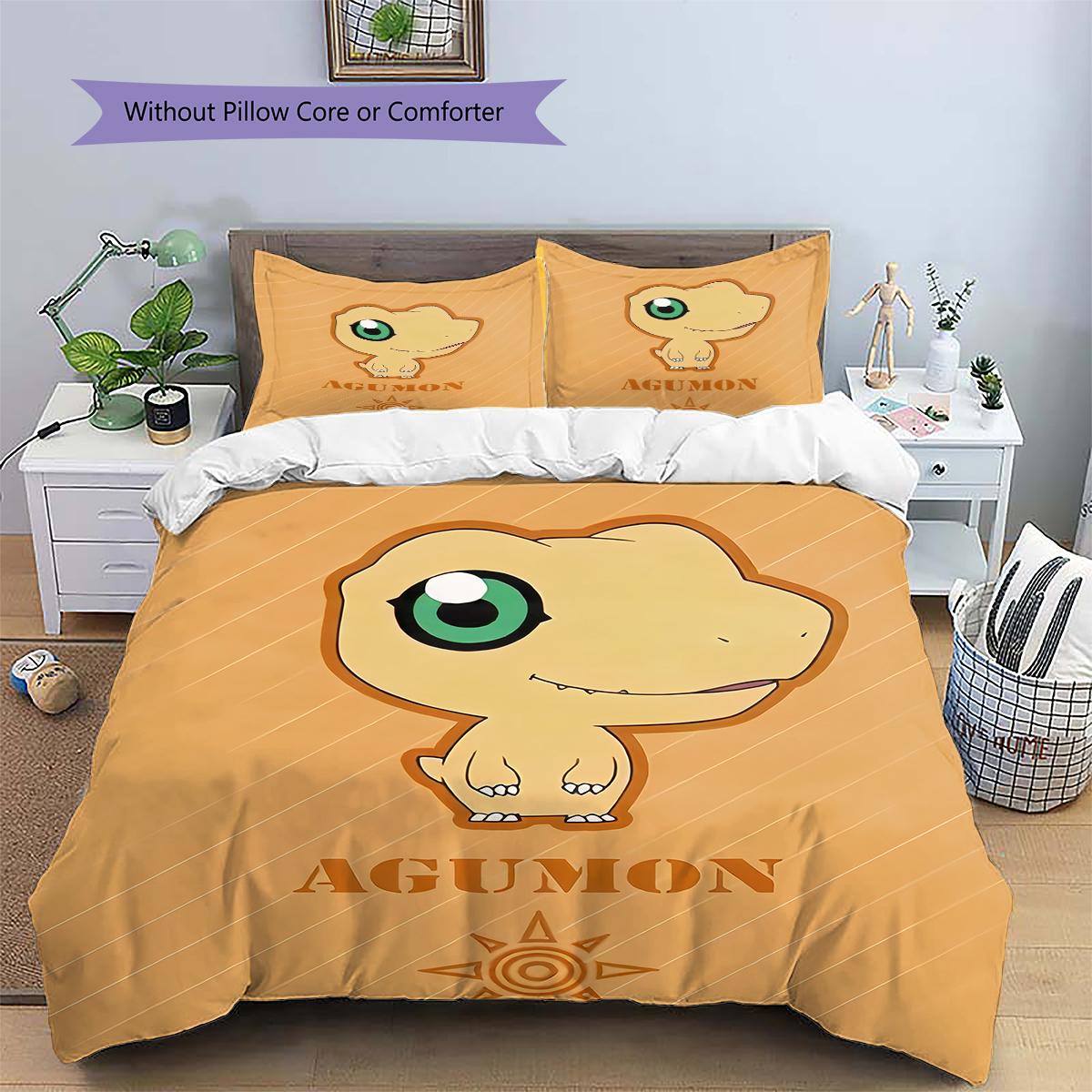 

Digimon Agumon Duvet Cover & Pillowcases, Digimon Fan Bedroom Bedding, Perfect Gift.chl 135x200cm