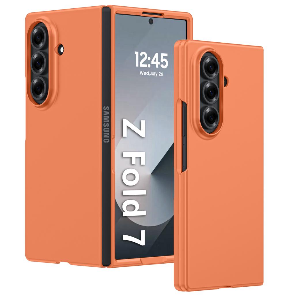 Ultra-Thin Luxury Protective Cover for Samsung ZFold7 Foldable Matte Skin Feel Oil Spray Leather Case with Shockproof Feature