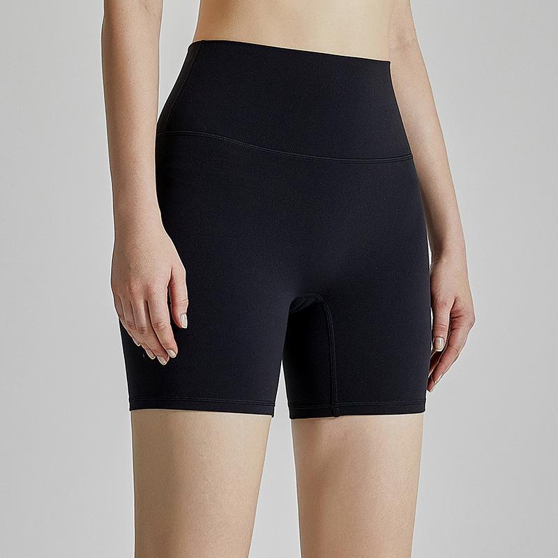 High-Waist Nude Yoga Shorts - Hip-Lifting, Tummy-Control, Free Size Lycra Sportswear