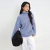 Sinuofude Women's Wool Blend Semi-High Collar Sweater
