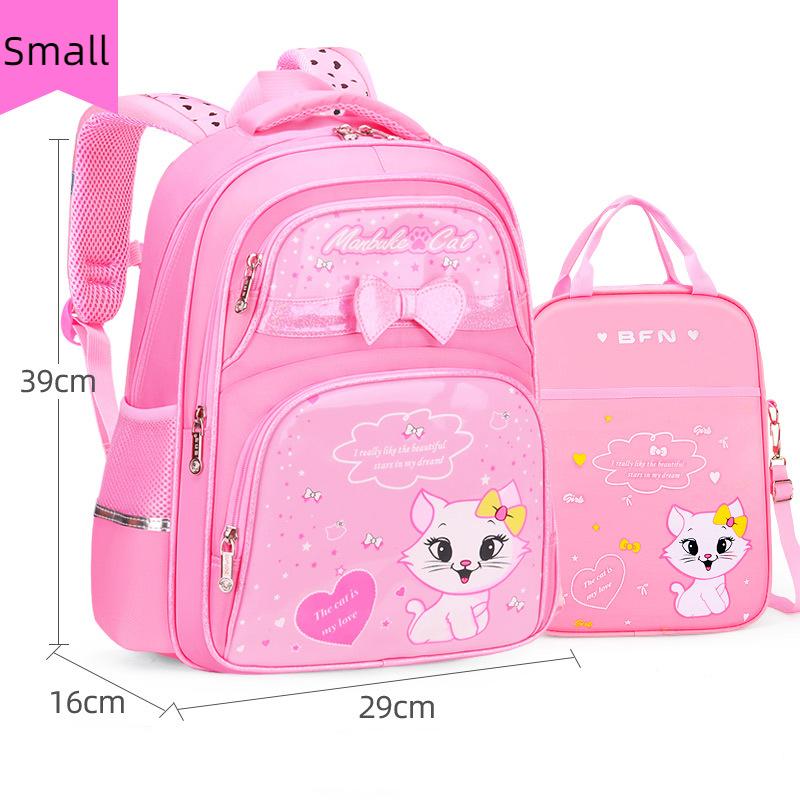 New PU Leather School Bag Korean Fashion Girls Backpack Cute Cat Orthopedic Waterproof Backpack