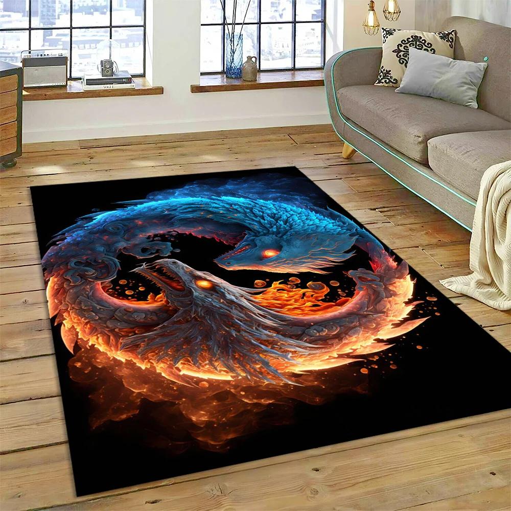 3D Naturalize Yin and Yang Chinese Tai Chi Carpet Rug for Home Living Room Bedroom Sofa Doormat Decor,Kids Area Rug Non-slip Mat
