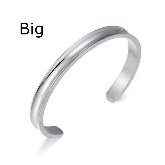 Sophisticated Hot Stainless Steel Cuff Bangle Hair Tie Bracelet Durable Design For Women MEN,SILVER