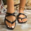 Women Casual Slippers 2025 New Summer Versatile Sandals Fashion Roman Slippers Women Vacation Beach Flat Shoes Slides Women