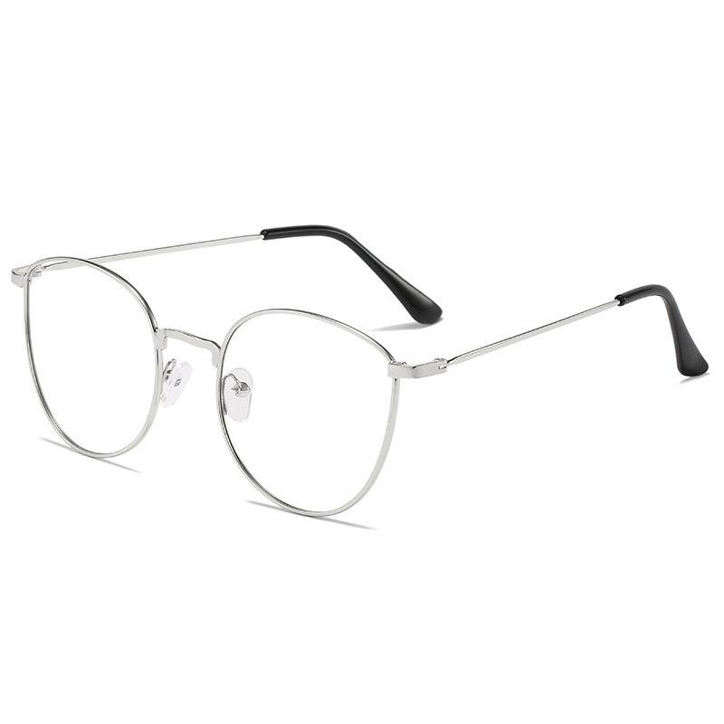 

Очки с меняющимся цветом и защитой от синего света Винтажные круглые Кошачий глаз Плоские линзы Унисекс Защита от УФ Металлизированные blue light film