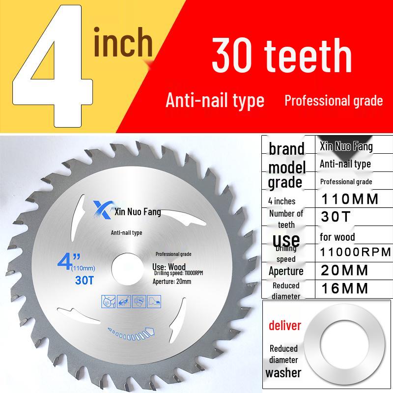 High-Speed Steel & Tungsten Circular Saw Blade for Wood & Aluminum, 4-10 Inch, Fits Hand Angle Grinders