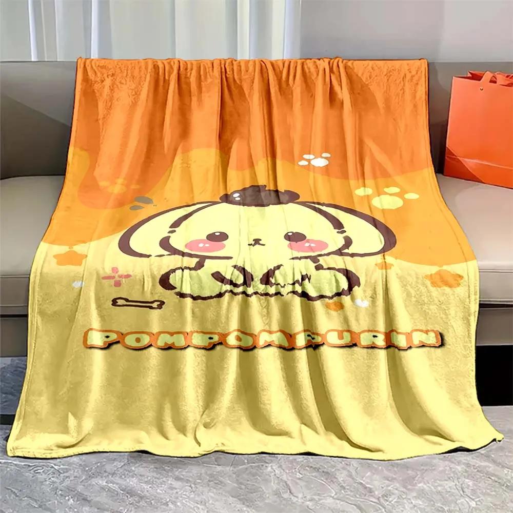 Pom Pom Purin Printed Blanket Kawaii Dog Cartoon Flannel Fluffy Soft Blanket for Adult Plush Sofa  Picnic Beach Towel