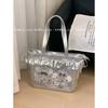 Ruffles High Capacity Bags for Woman Original Sac Femme Crossbady Shoulder Bag Sweet Bolsos mujer Transparent Bolsas Bolsa