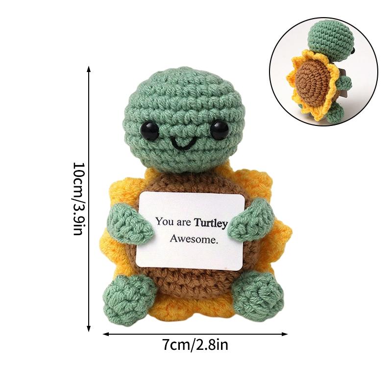 Cute Crochet Animals Ornament Frog Sea Turtle Duck Fox Ornament Desk Accessories Hand-knitted Figurine Finished Crochet Doll