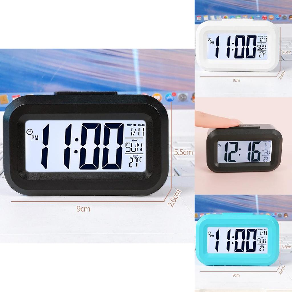Cartoon Kids Mini Electronic Alarm Clock With Temperature Display Night Light For Childrens Room Decor
