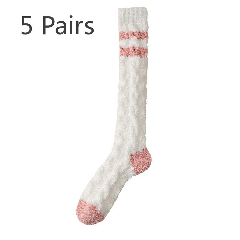 

5 пар женских зимних теплых мягких носков для сохранения тепла, милые маленькие, свежие 5 Pairs вишня розовый