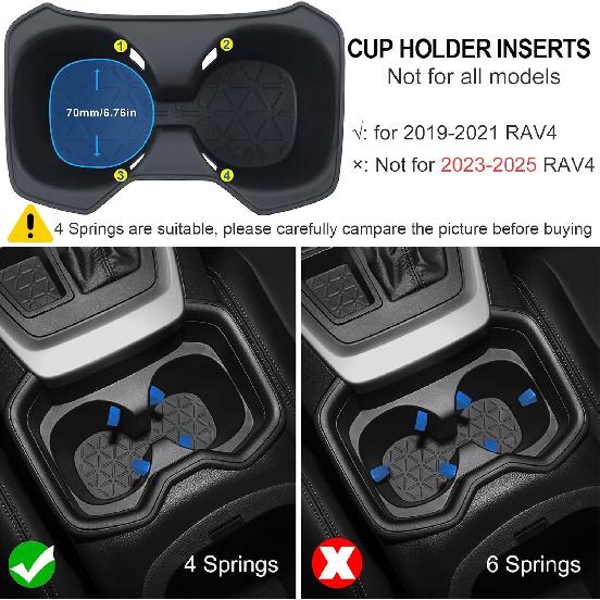 Cup Holder Insert for 2019-2021 Toyota RAV4, Center Console Silicone Drink Organizer Holder Interior Upgrade Accessories for 2019 2020 2021 Toyota