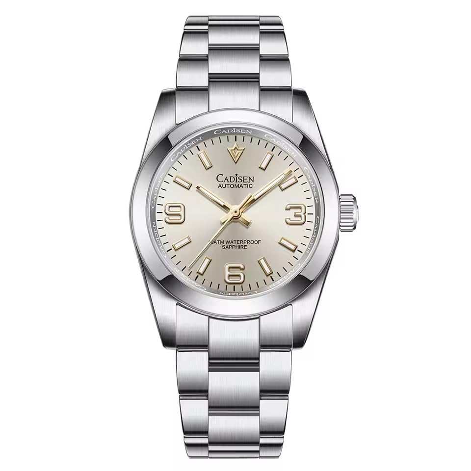 

CADISEN Автоматические Сделано в NH35 Немецкий Ретро 10 АТМ Водонепроницаемые Механические Винтажные Деловые Платье Нержавеющая Сталь Сапфир Идеальный Подарок для C8213 Мужские