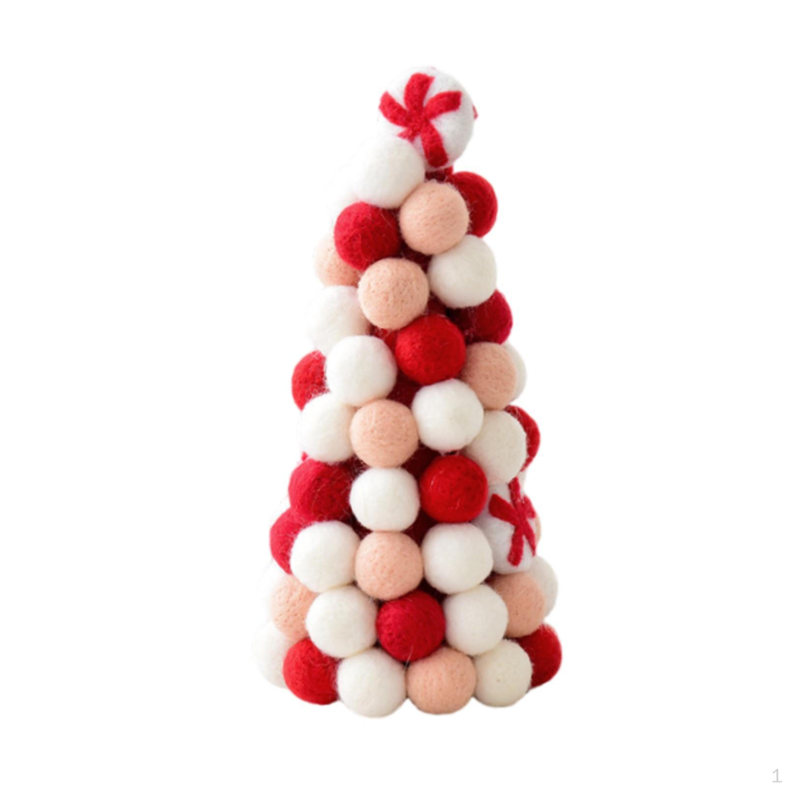 

Christmas Pompom Tree Tabletop Decoration for Restaurant Height 30cm