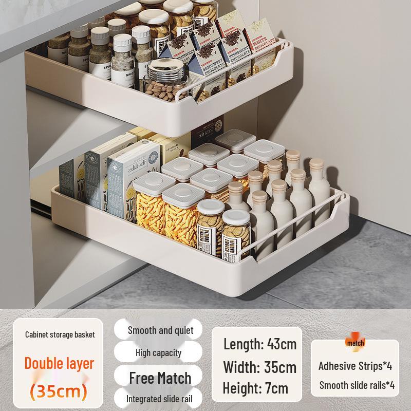 Kitchen Sink Pull-Out Basket Organizer Drawer