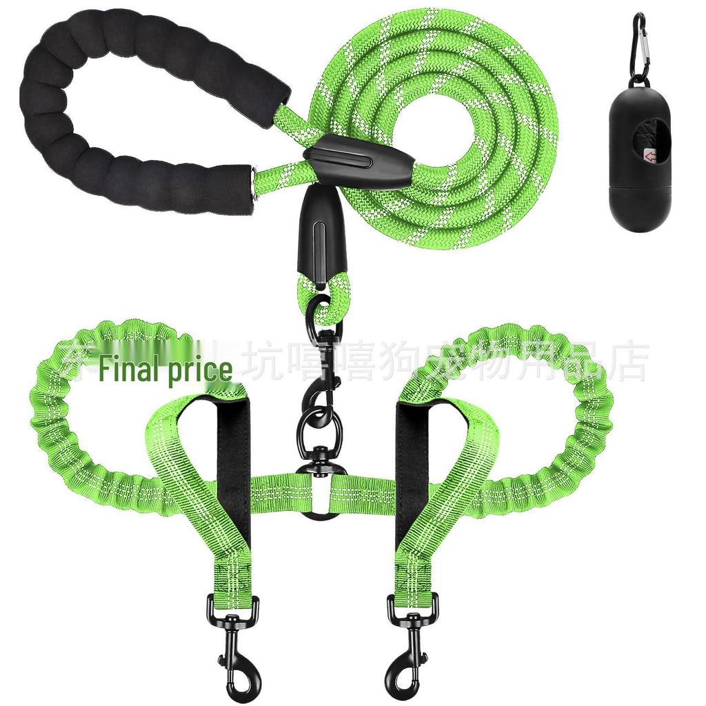 Dual-Head Retractable Luminous Anti-Tangle Dog Leash