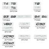 3D Car Styling Chrome Metal Black Silver Sticker Tail Emblem Rear Decal Letter Logo For Volvo T4 T5 T6 T8 B3 B4 B6 B8 V40 XC60