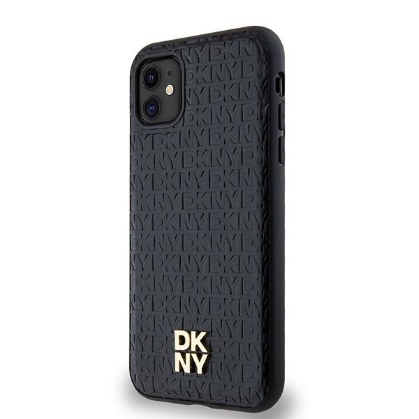 Dkny Dkhmn61Pshrpsk Iphone 11 / Xr 6.1Czarny/Black Hardcase Leather Monogram Pattern Metal Logo Magsafe