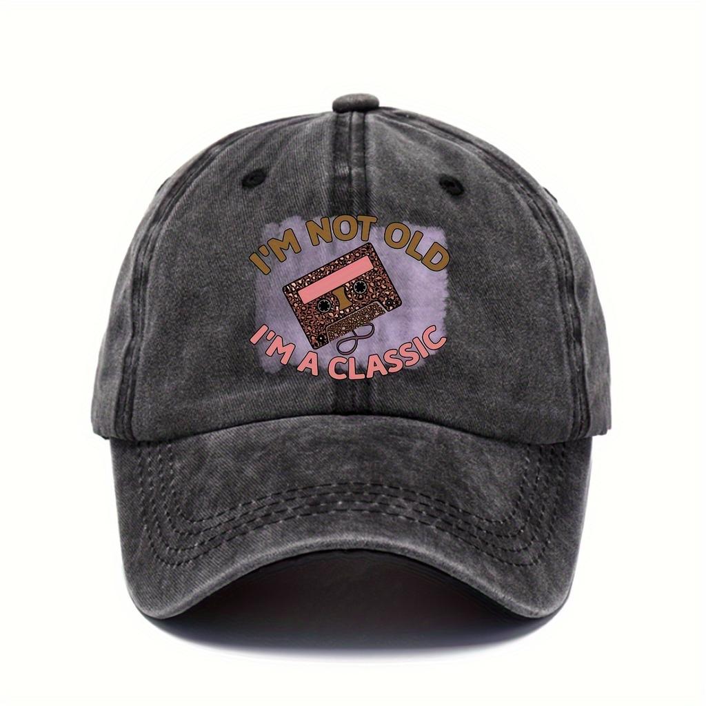 Im Not Old Im A Classic Retro Cassette Tape Baseball Cap Vintage Washed Adjustable Hat Unisex
