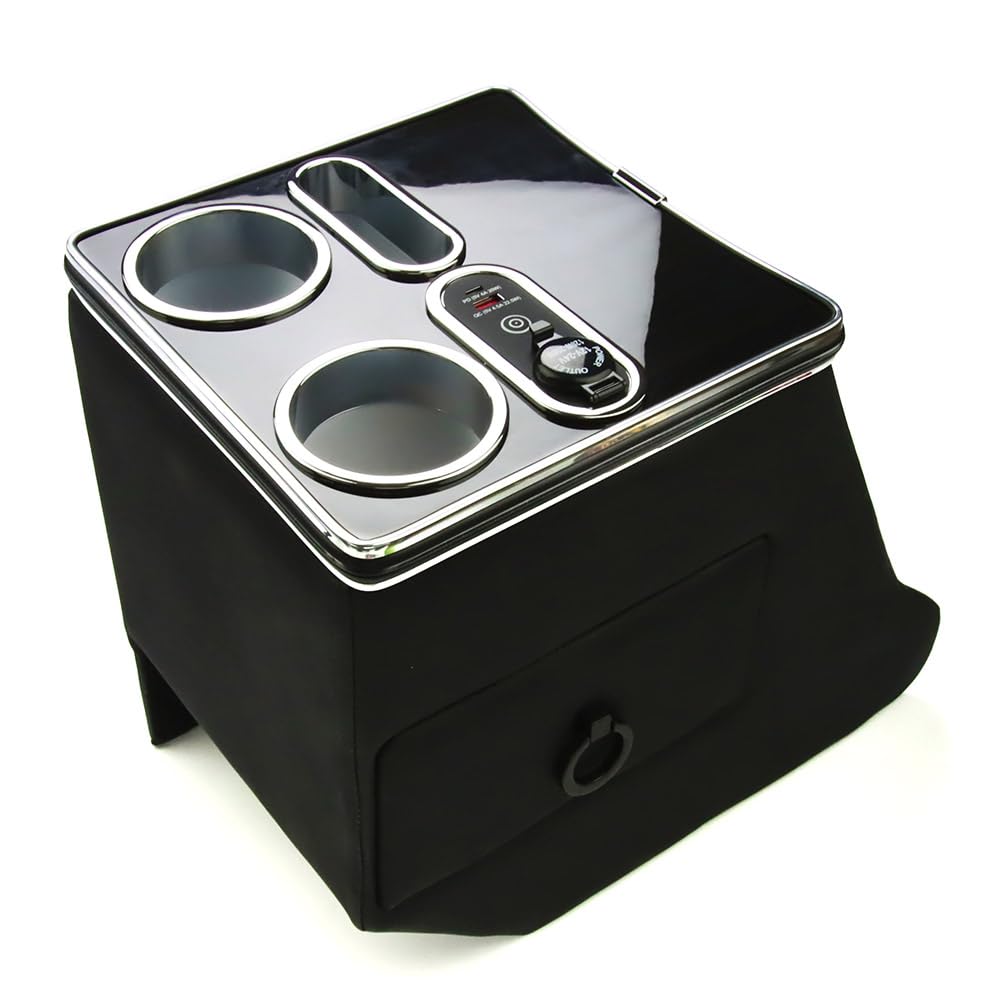 

Tokutoyo LED Console Box for Suzuki Spacia Custom Center Armrest with Cup Small Item Drink Smartphone Holder Wireless USB Storage Interior Easy чёрный