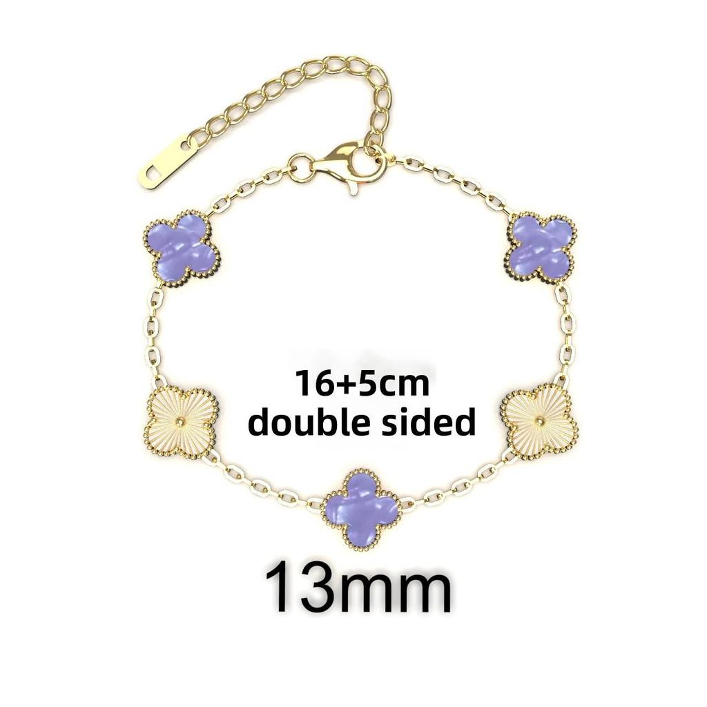 13MM Titanium Steel Four-leaf Clover Bracelet Small Fresh Fashion Petals 18K Does Not Lose Color Ladies Bracelet