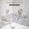 JINGRUIXIANG Punch-Free Suction Cup Triangular Bathroom Corner Shelf