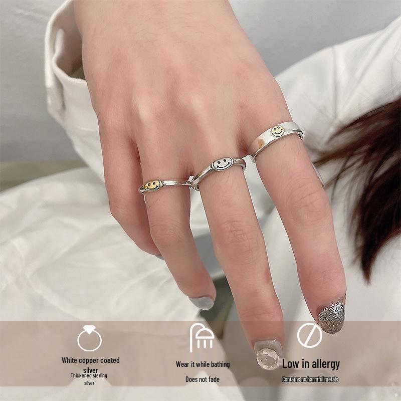 Korean 925 Sterling Silver Non-Fading Open Ring – Elegant High-End Design for Women