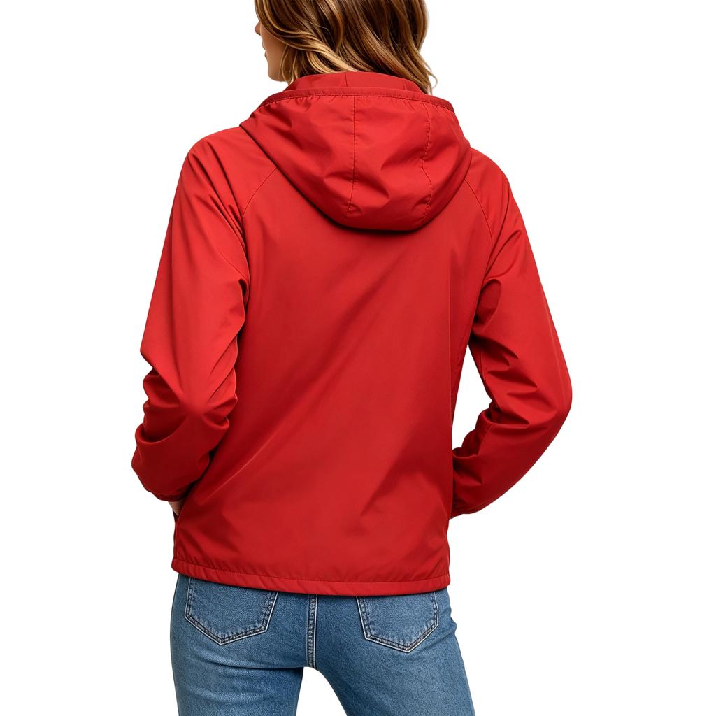 Womens Lightweight Waterproof Windbreaker Jacket Outdoor Hooded Long Sleeve Zip Up Coat for Hiking Camping Travel