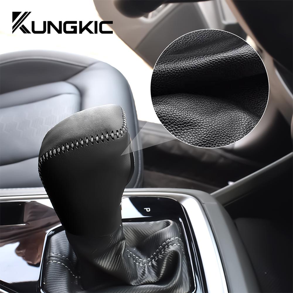 Top Suede For Subaru Crosstrek 2025 For Impreza 2025 Manual Shifter Knob Cover Hand-stitched Leather Gear Handbrake Accessories