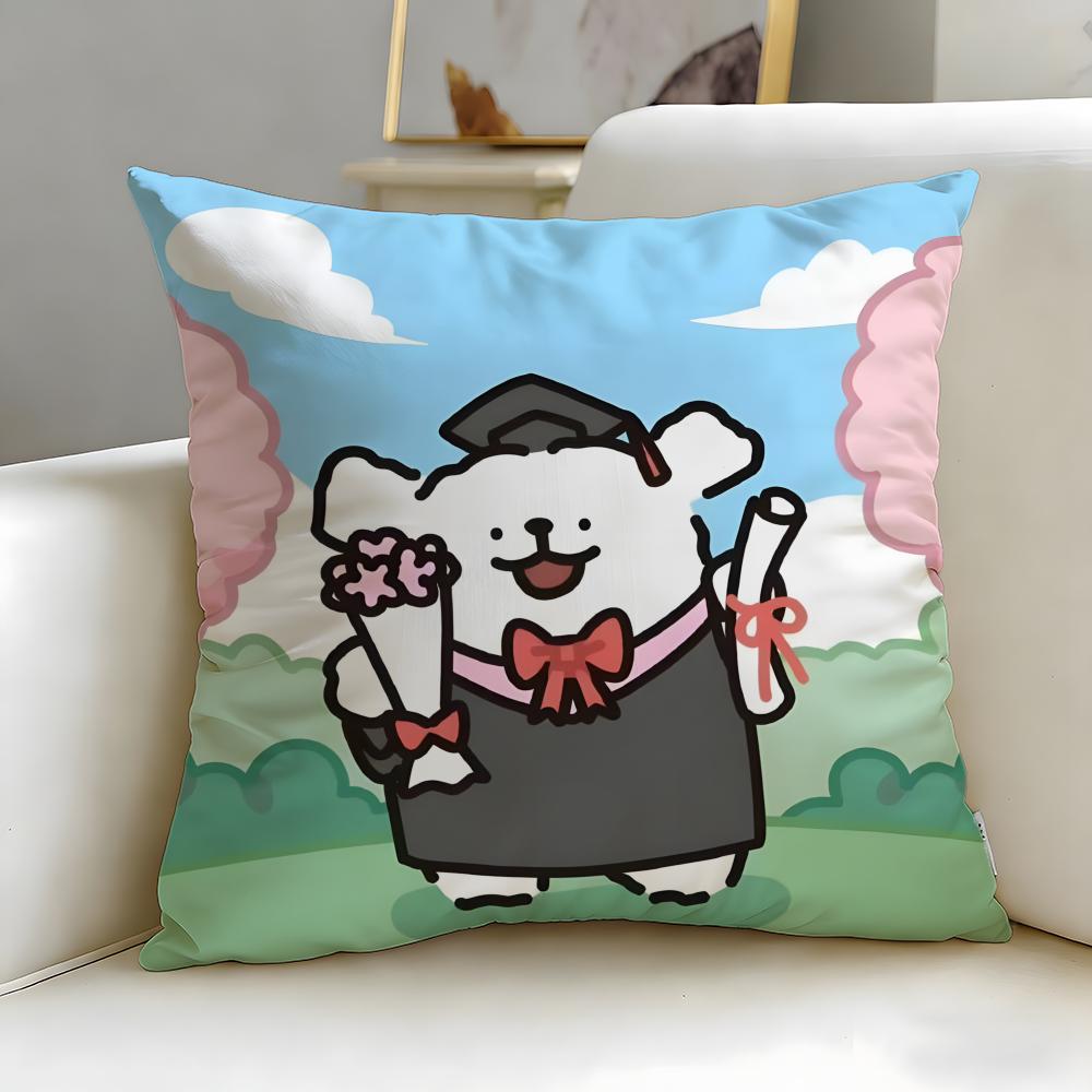 classic cartoon Line Puppy Cushion Cover Soft  EasyWash Pillow Case  Versatile for Couch Bed Travel and Office