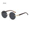 Rimless Round Sunglasses Men Fashion Classic Vintage Outdoor Shades Ins Trendy Luxury  Design Anti-UV Sun Glasses