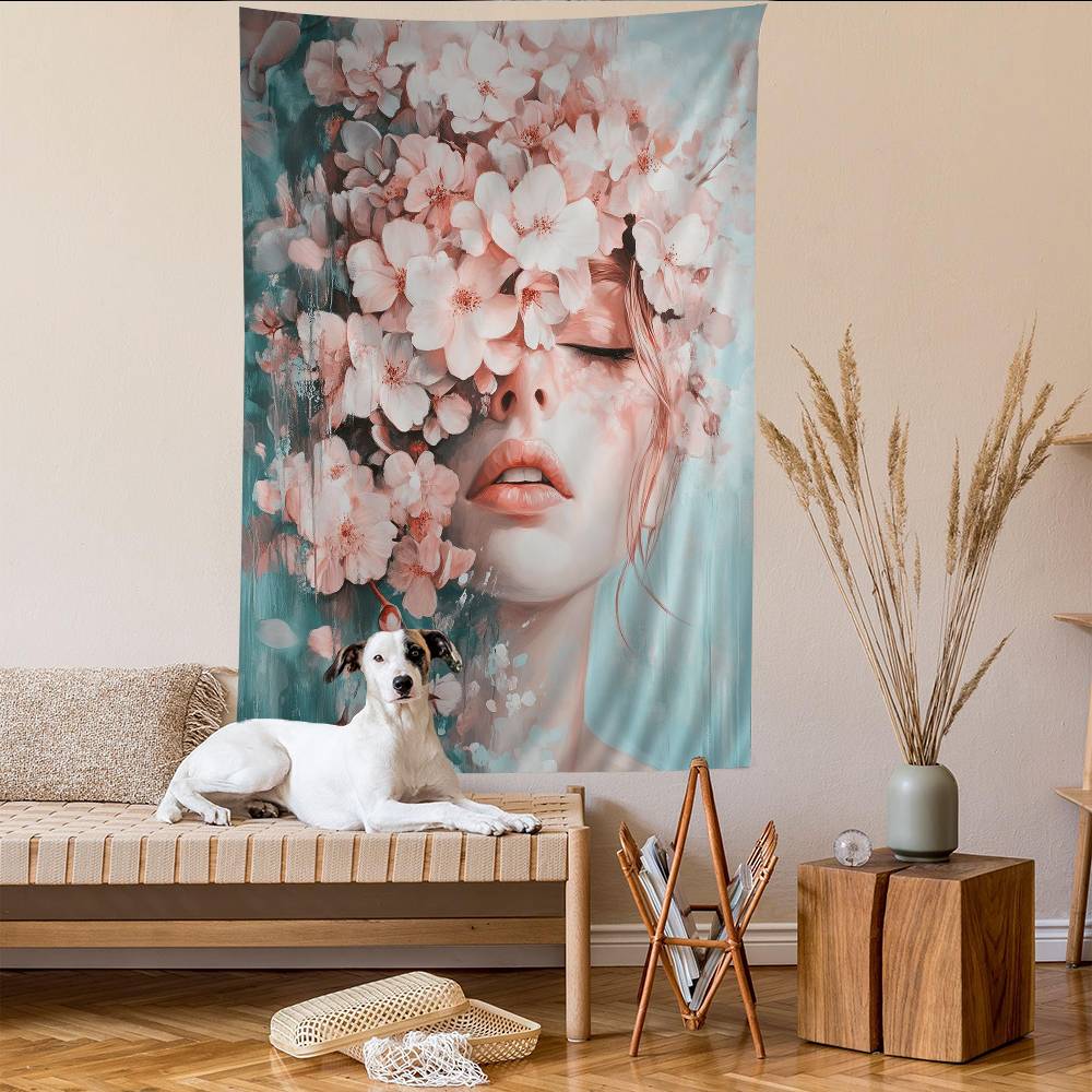 Abstract Flowers Girl Colorful Tapestry Wall Hanging Bohemian Wall Tapestries Mandala Wall Hanging Sheets