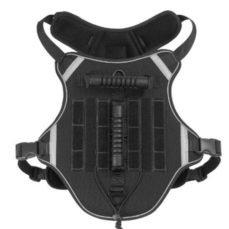 Tactical Reflective Dog Harness chest girth50-74CM чёрный