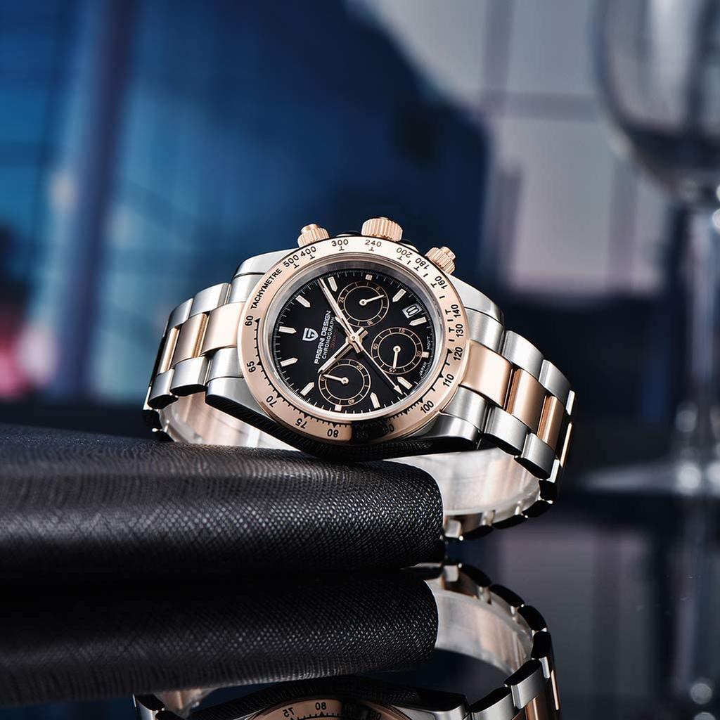 Pagani Design Seiko Quartz Daytona Water Ceramic Stainless Steel Sapphire Business Dress PAGANI DESIGN Men's Watch, Japanese-made Movement,