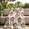 1pz Morbida Coperta a Pelo Scimmia - Copriletto in Flanella Retro Adatto per Dormitori Universitari, Morbido Caldo Copriletto con Disegno di Scimmia, - Copriletto per Divano per Camera