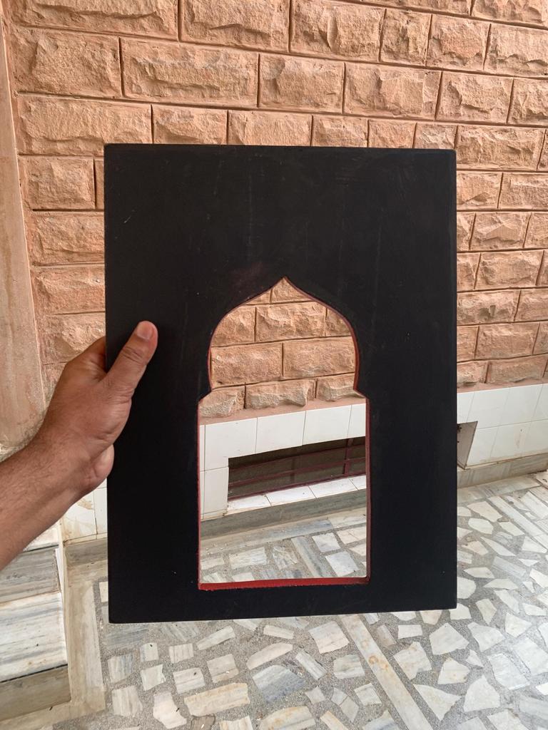 Hand-Painted Wooden Jharokha Frame: Indian Wall Decor