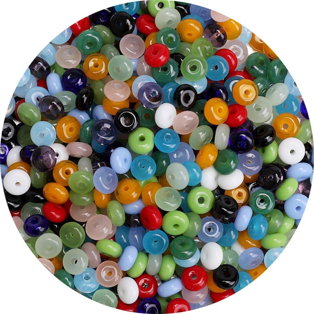 105Pcs Mixed Color DIY Jewelry Beads Multi-clolor Crystal Beads Flat Round Beads Mobile Phone Chain