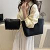 Retro atmospheric large-capacity mother and child bag 2 new simple and fashionable solid color tote bag underarm shoulder bag