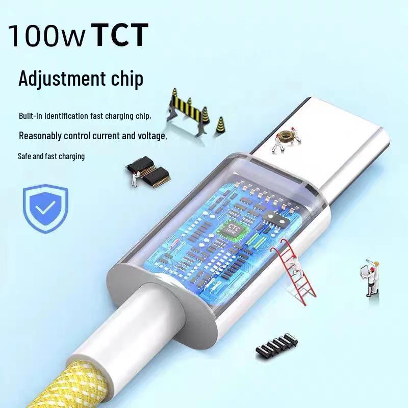 Compatible Apple 15/16 Macaron Dual Type-C Colorful Braided Fast Charging Cable for Phone & Tablet