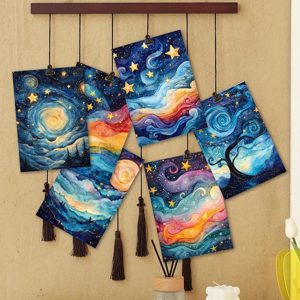 32pcs, Van Gogh Starry Night Postcards, Wall Stickers, Mailing Cards, Greeting Cards, DIY Postcards, Souvenir Postcards, Decorat