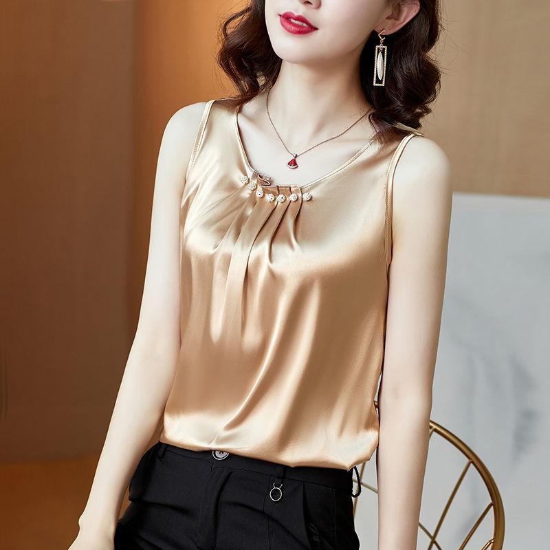 Womens  Casual Long Sleeve Round Neck Chambray Blouse Top