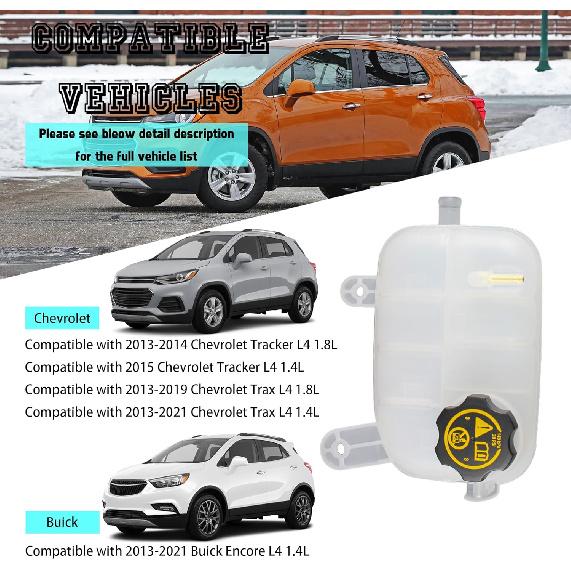Engine Radiator Coolant Overflow Reservoir Tank With Cap Compatible With 2013- Buick Encore Chevrolet Trax L4 1.4L 1.8L Replaces 95269001 9579