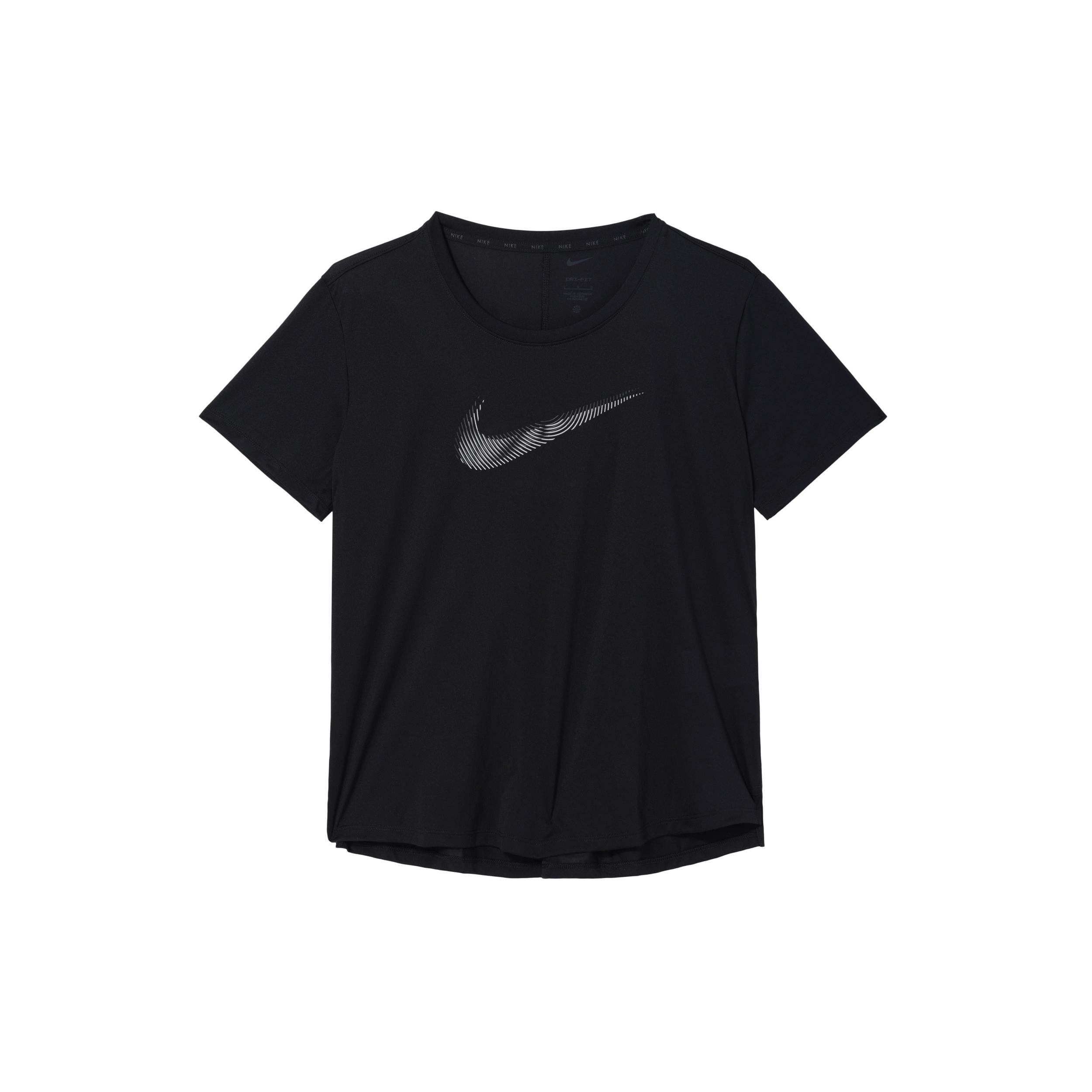

Новая женская футболка с коротким рукавом для бега Nike Dri-FIT Swoosh, черная FB4697-010 S